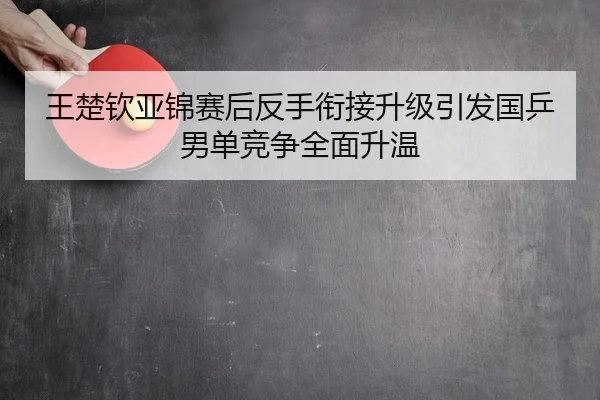 王楚钦亚锦赛后反手衔接升级引发国乒男单竞争全面升温